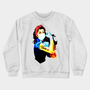 Rosie The Riveter Nurse Womens Crewneck Sweatshirt